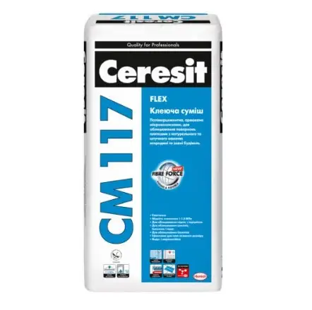こーん Клей для плитки універсальний CM 117 Ceresit Flex 25 кг
