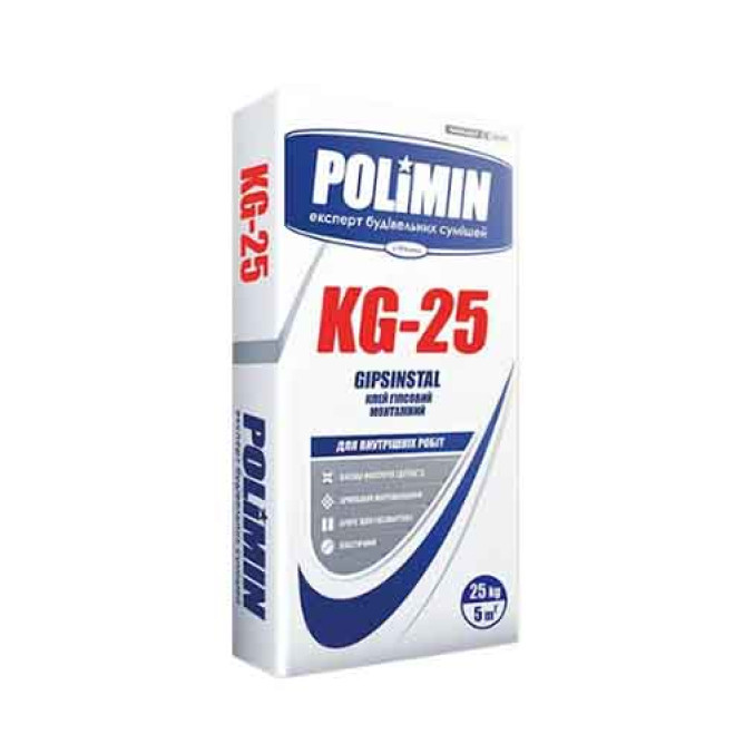Клей для гипсокартона Полимин KG-25 (25 кг)