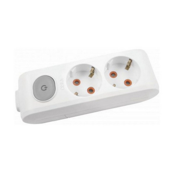 Колодка 2 гнезда с заземлением и кнопкой (Multi-Let) 90118200