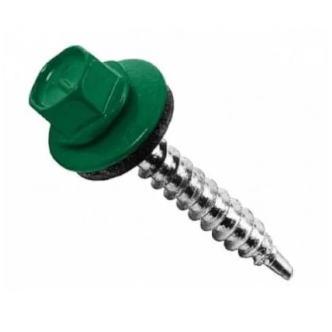 Саморіз покрівельний 4,8х19 зелений №6005 (250шт)