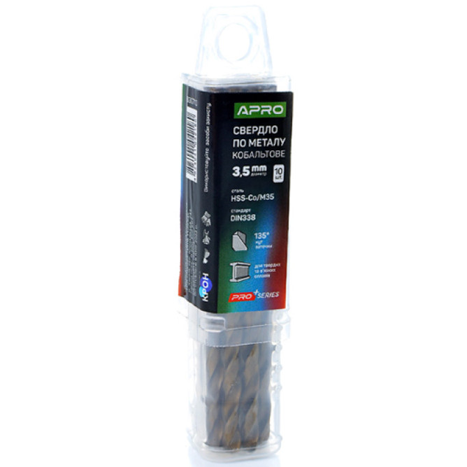 Сверло по металлу кобальтовое 3,5мм APRO PRO 830710