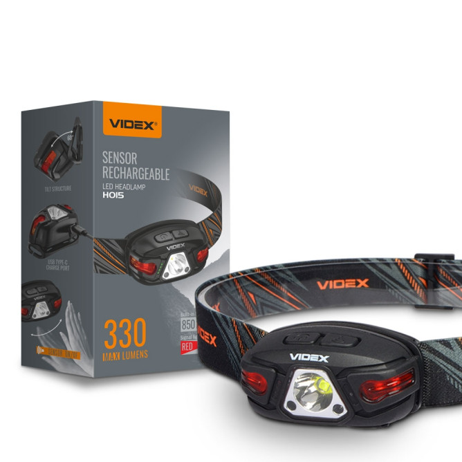Фонарь светодиодный налобный VLF-H015  330Lm 5000K VIDEX 26563