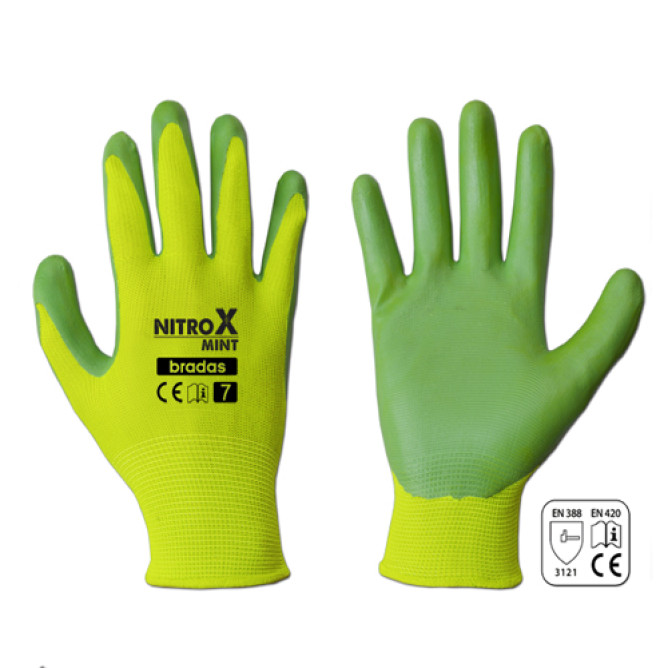 Рукавички Брадас RWNM8 NITROX MINT  нитрил 8 