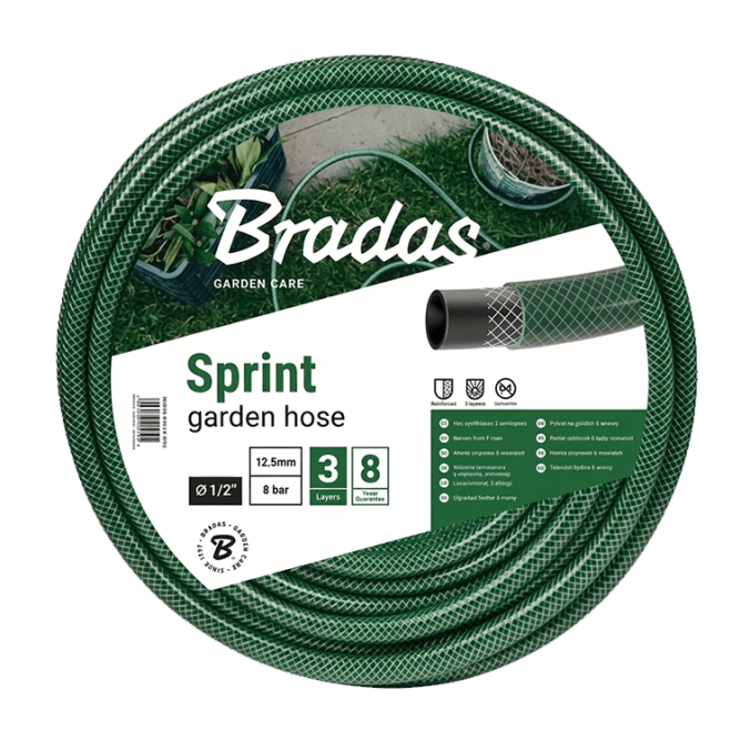 Шланг для поливу 1/2" 50 м тришаровий армований Bradas SPRINT (WFS1/250)
