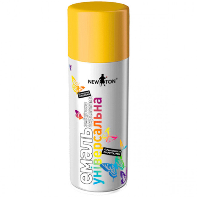 Емаль аерозольна New Ton універсальна 1023 жовтий глянець 400 мл