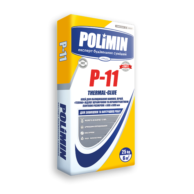 Клей Р-11 для камінів Polimin 600*600 мм 200℃ П-11 (Полімін) термоклей 25кг