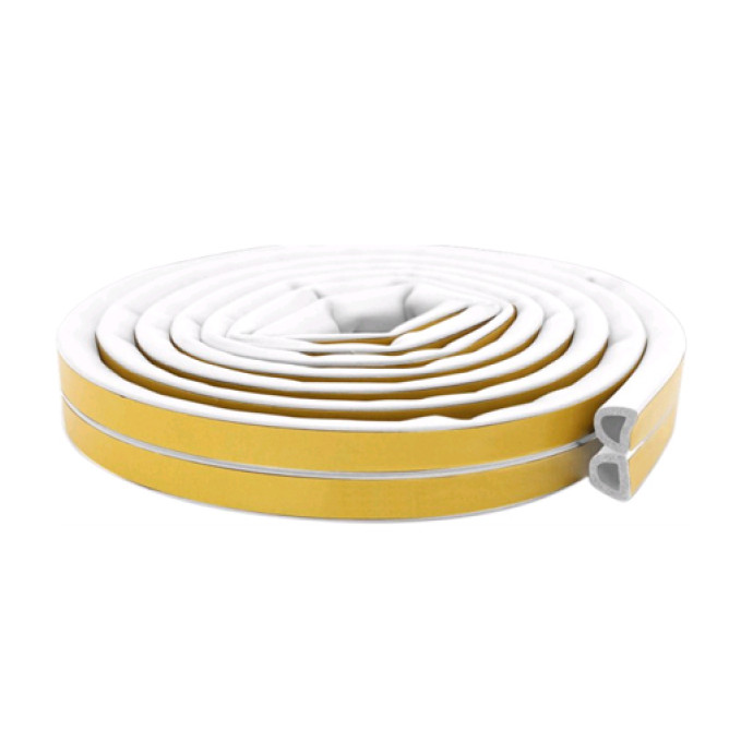 Ущільнювач самоклеючий D 14*12 білий гаражний