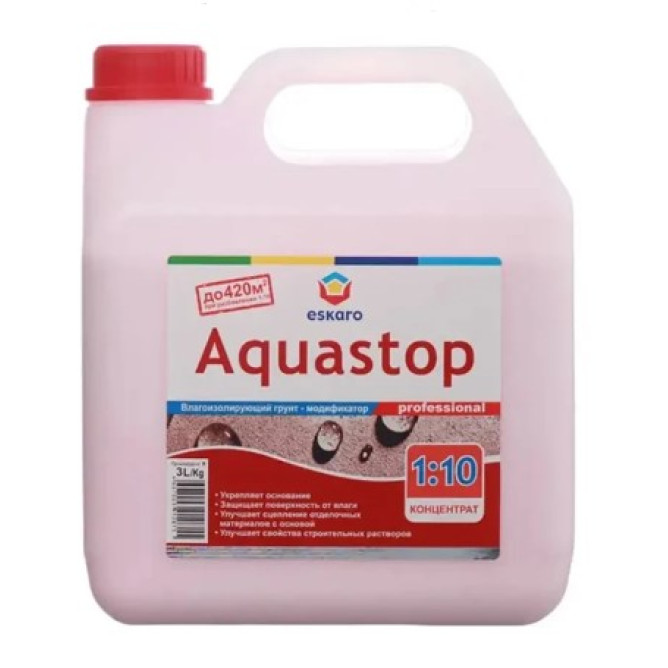 Грунтовка глибокопроникаюча Аквастоп концентрат 1:10 3 л