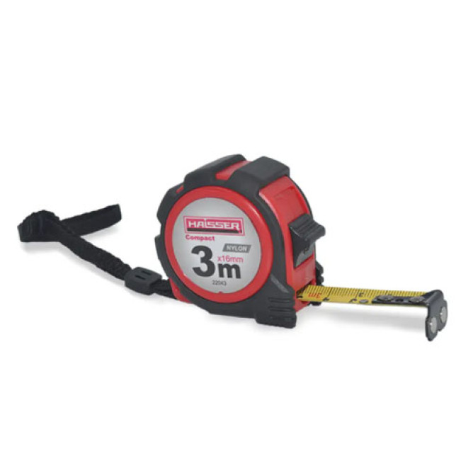 Рулетка вимірювальна 3м x 16мм Haisser Compact 22043