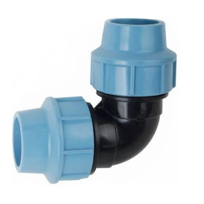 Колено для полиэтиленовых труб 25х25 мм обжимное