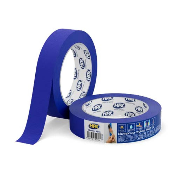 Малярна стрічка стійка до ультрафіолету 36мм х 45м синя MU3645