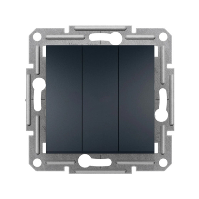 Выключатель тройной без земли встроенный АНТРАЦИТ Schneider EPH2100171 ASFORA