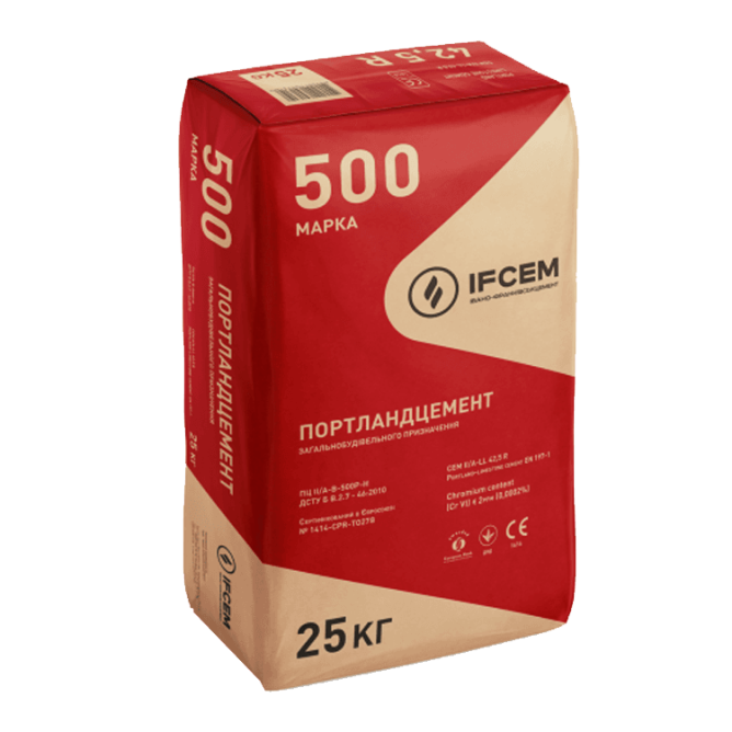 Цемент ПЦ-500 Д10 Ивано-Франковск (25кг) мал.