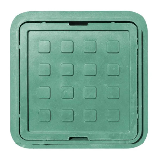 Люк КВАДРАТНИЙ полімерпіщаний без замка зелений 300*300 (малий)