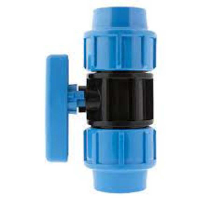 Кран шаровый полиэтиленовый двухсторонний 25 обжимной