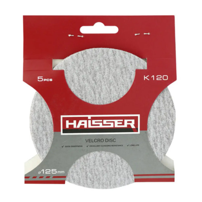 Круг шліфувальний самоклеючий 125 мм k120, 5шт Haisser 5315313