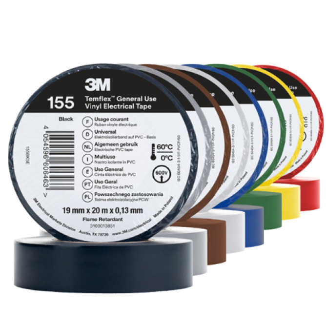 Ізолента 3М 20м (чорна, синя, біла, червона, зелена, жовта)