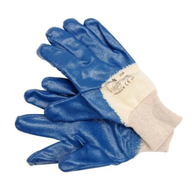 Рукавички D-OIL з нітрилові покриттям СИНІ 851 манжет 