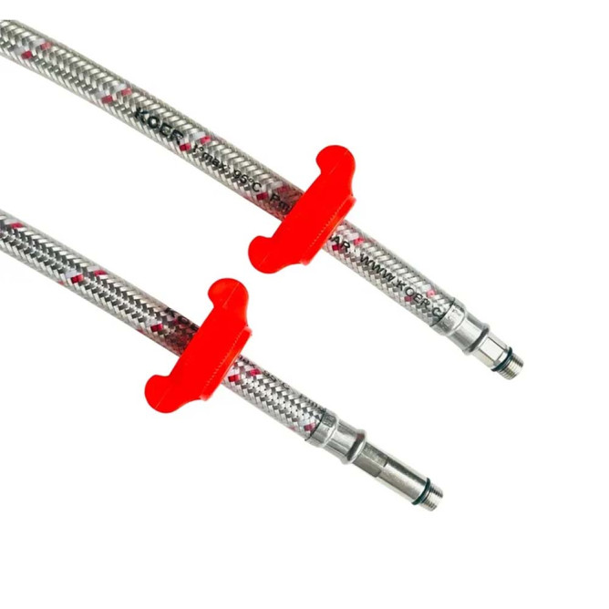 Шланги для води Koer KH-02 F1/2" (внутр.) × M10 (зовн.), пара, 80 см, силіконова оболонка