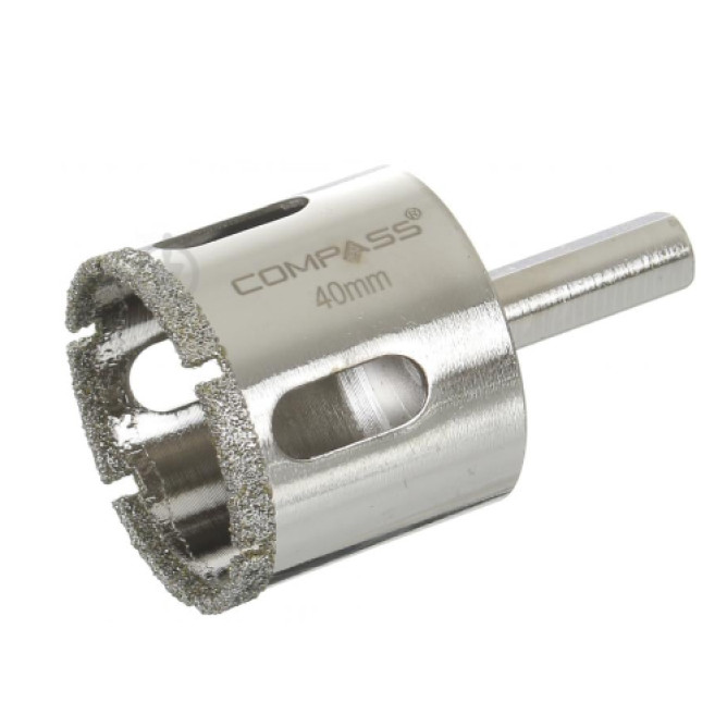 Коронка по кахлю та склу з центруючим свердлом 40 мм