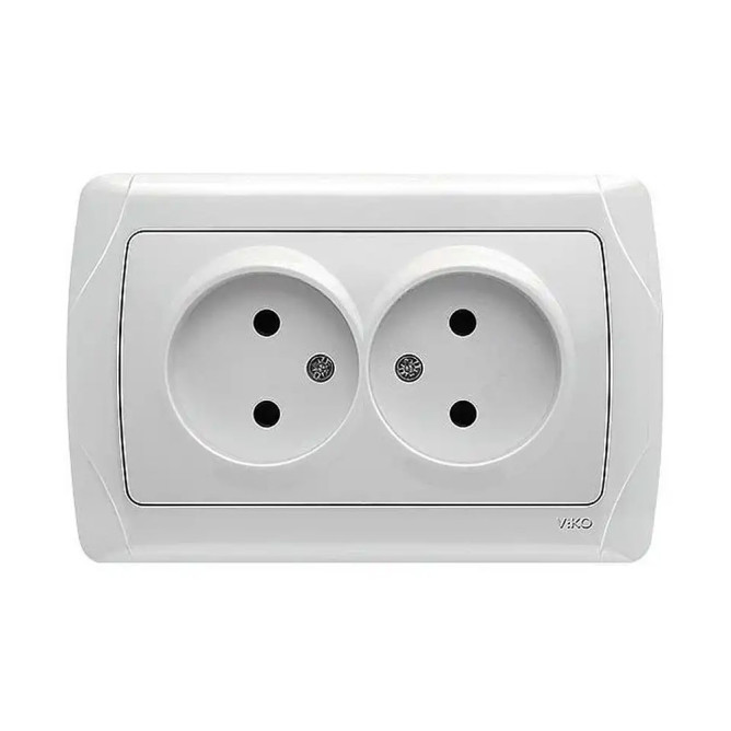 Розетка двойная без заземления встраиваемая VIKO Carmen 90561055
