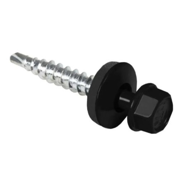 Саморіз покрівельний  4,8х35 чернийт №9005 (250шт)