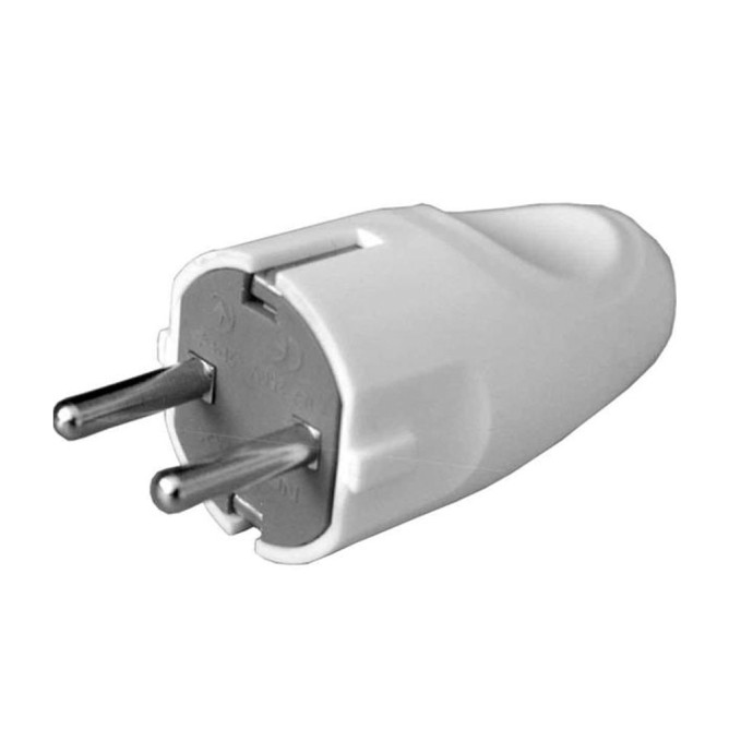 Вилка пряма з/з штепсельна біла (Neomax) NX1000