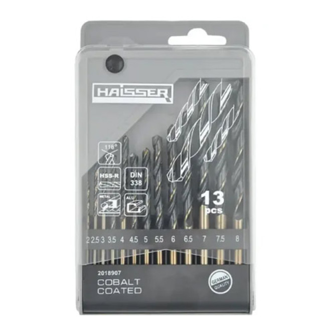 Набір свердл по металу 13шт HSS - (2-8)   кобальтове покриття 2018907