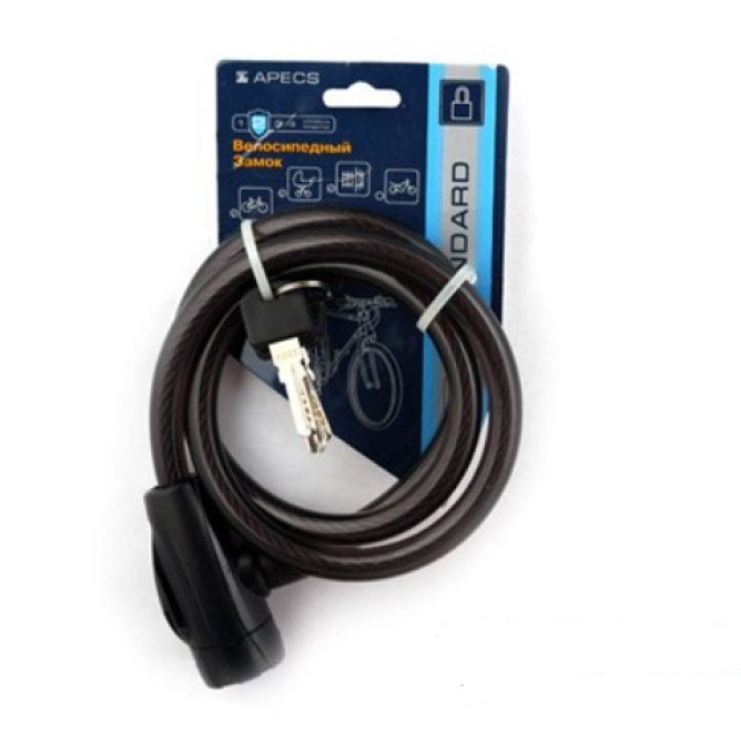 Замок велосипедний тросовий APECS PD-81-80см 33361