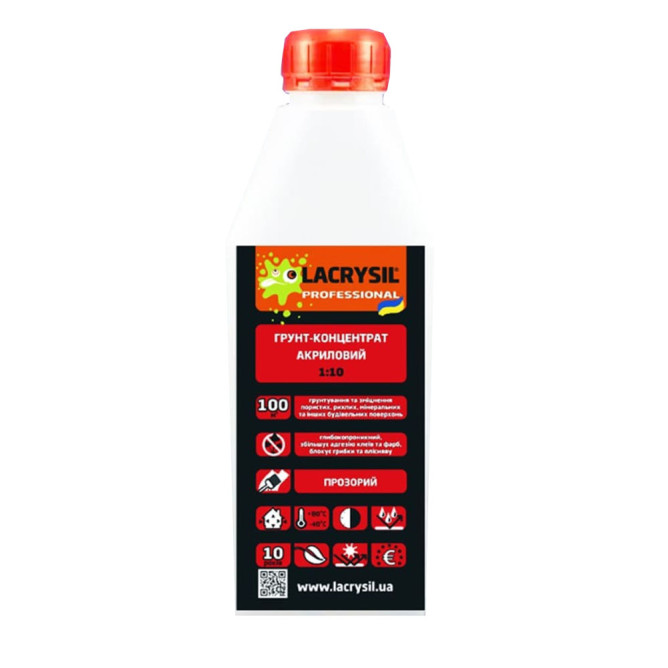Грунтовка глибокопроникна Lacrysil (Лакрісіл) концентрат 1:10 акрилова 1 л