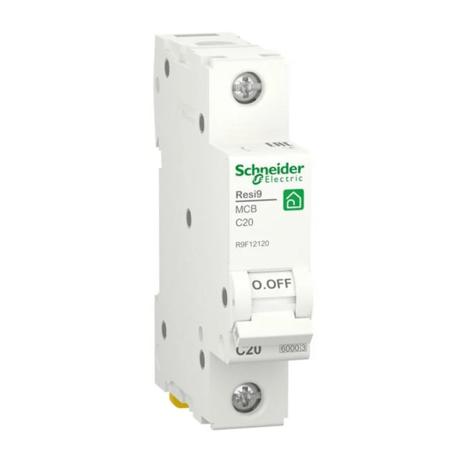 Автомат 6kA 1P 20A C, Resi9 Schneider Electric R9F12120