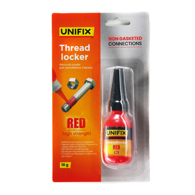 Фиксатор резьбы для неразборных соединений красный 10 г UNIFIX 940021