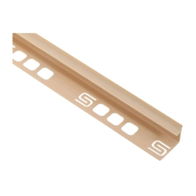 Профиль угловой ПВХ внутренний для плитки 9мм светло-бежевый 2,5м