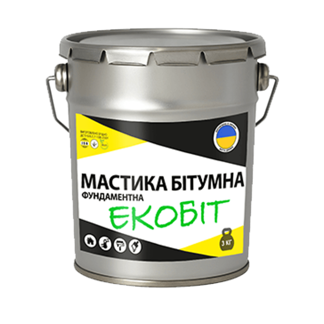 Мастика бітумна для фундаменту Екобіт 3 кг