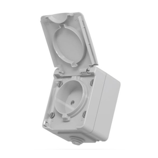 Розетка 1-а з заземленням зовнішня VIDEX BINERA сіра VF-BNW21 G 25727