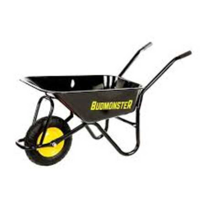 Тачка будівельна 1 колісна (колесо пневмо) 80л, 200 кг БУДМОНСТР чорне корито 30336