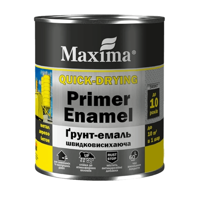 Грунт-эмаль быстросохнущая 0,75 кг, черная ТМ Maxima