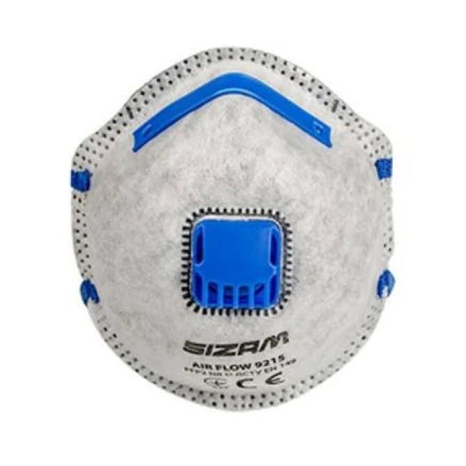 Респіратор SIZAM з клапаном і активним вуглецевим кулею AIR FLOW 9215 FFP2 35005