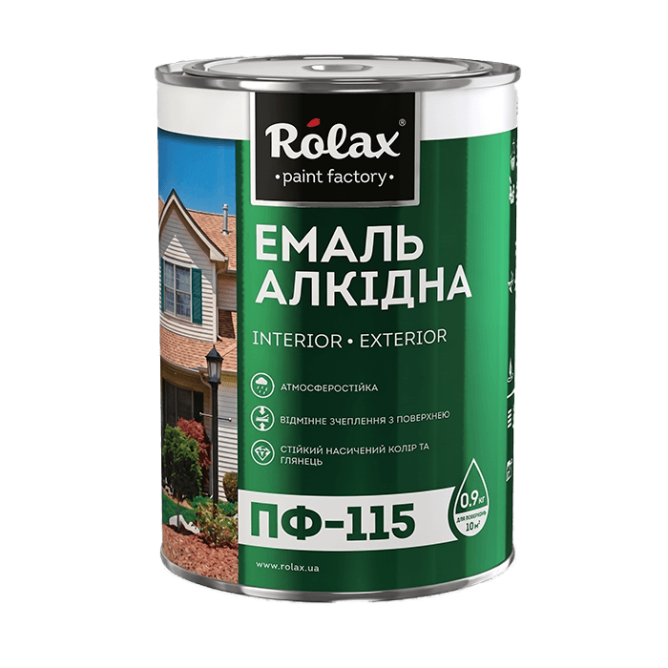 Эмаль алкидная ПФ-115 Ролакс светло-зеленая 0,9 кг