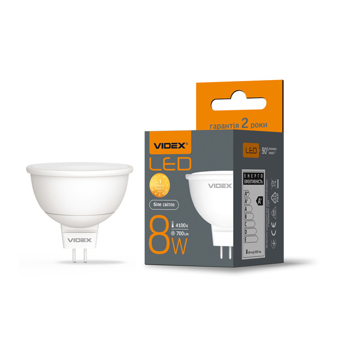 Лампа LED VIDEX MR16e 8W GU5.3 4100K 26410