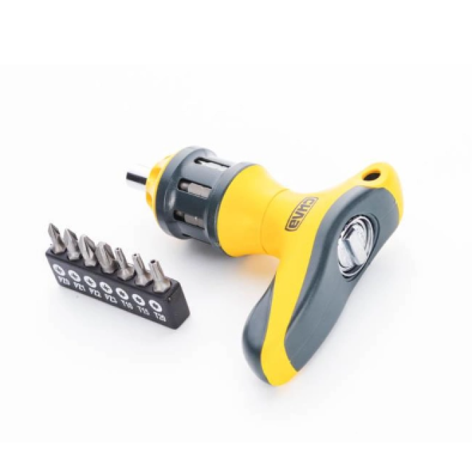 Викрутка Т-подібна реверсивна посилена з бітами CrV 16 в 1 302029