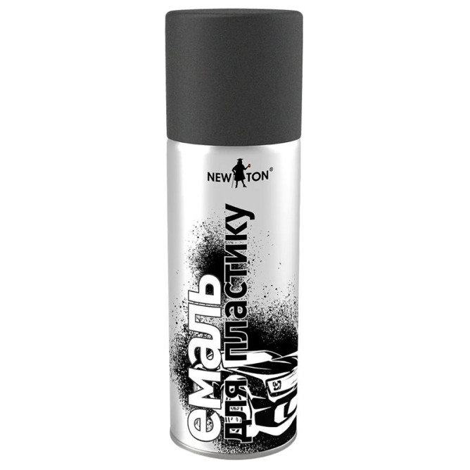 Емаль аерозольна New Ton для пластику 9005 чорний глянець 400 мл