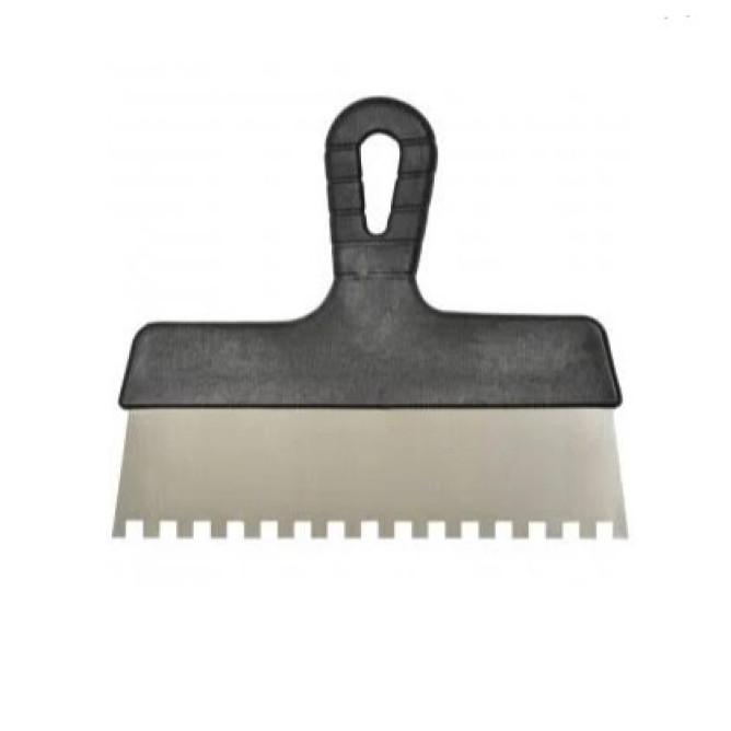 Шпатель з пластмасовою ручкою 100 мм, зуби 8 * 8мм 