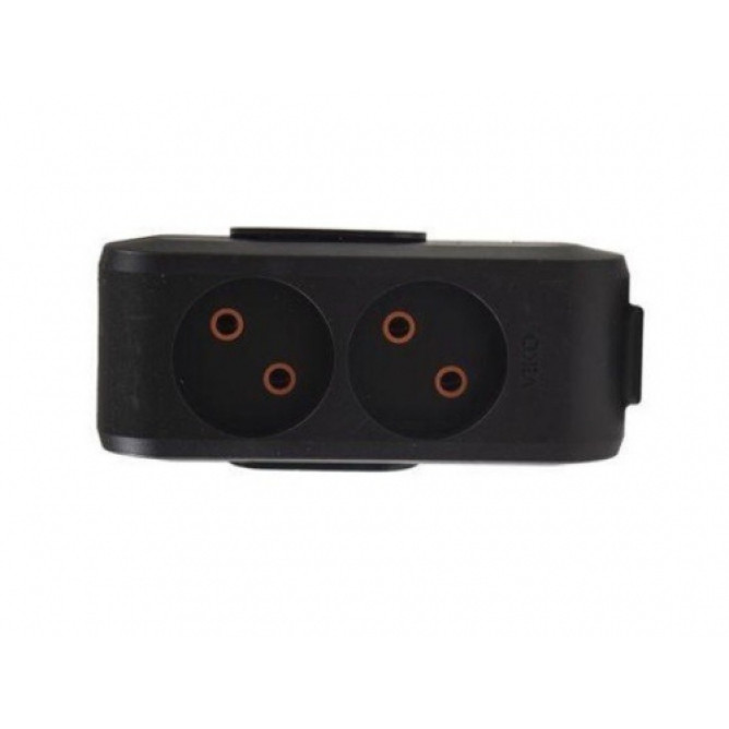 Колодка 2 гнезда без заземления VIKO Multi-Let 90132200 (чёрная)