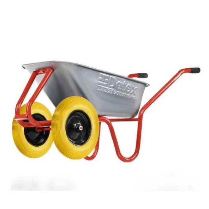 Тачка будівельна 2-колісна D-22, 230 кг Детекс колесо поліуретанове жовте 1