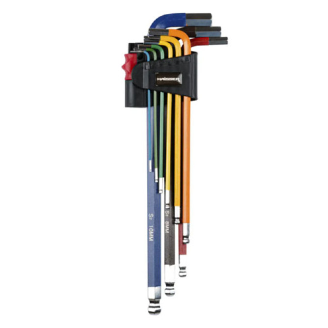 Набір Г-подібних ключів HEX екстра-дл. S2, 1,5-10мм 9 шт Haisser