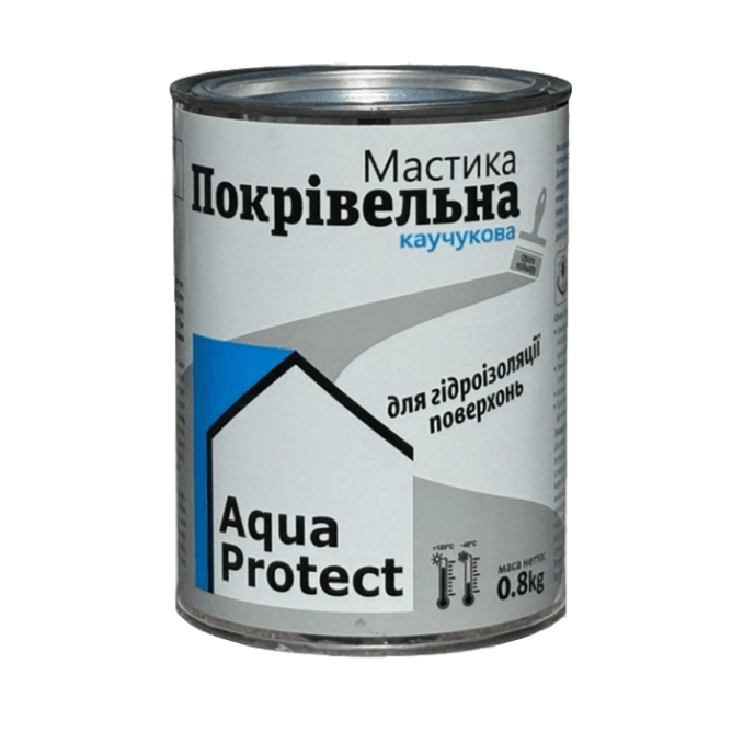 Мастика каучукова для екстреного ремонту покрівлі Aqua Protect сіра 1,8 кг