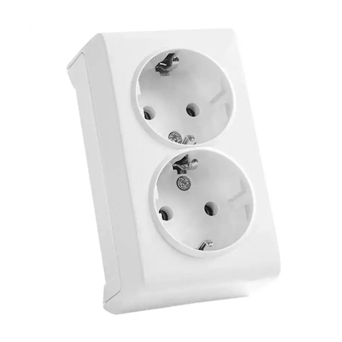 Розетка двойная с заземлением наружная VIKO Vera 90681056