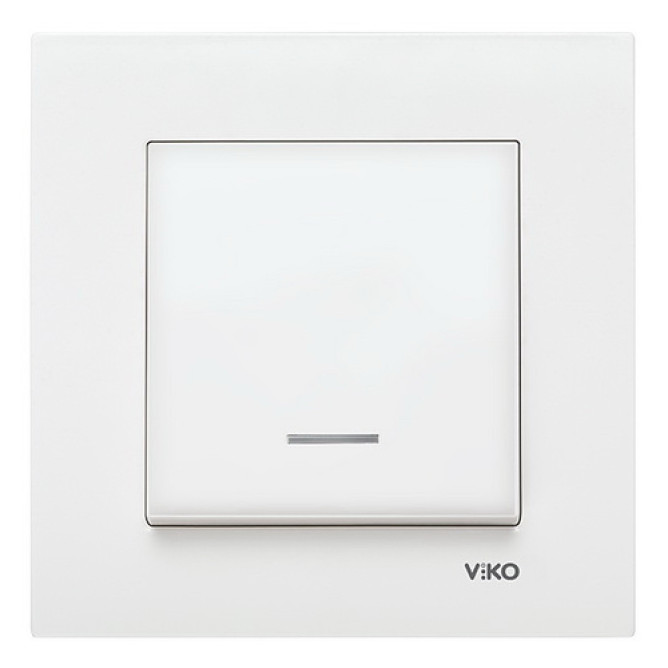 Выключатель 1-клавишный с подсветкой Karre Белый 90960019