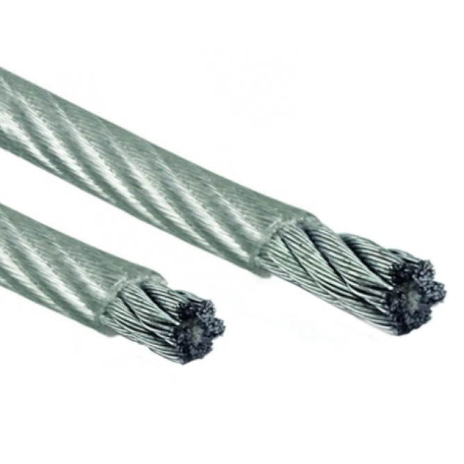 Трос стальной оцинкованный в ПВХ 4мм DIN 3055 6*7  T-LS-040-PCV-K Коельнер (200м)